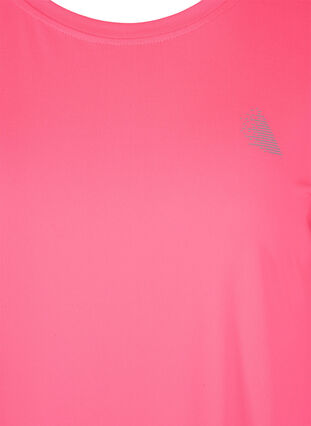 Zizzi Ensfarvet trænings t-shirt, Neon pink, Packshot image number 2