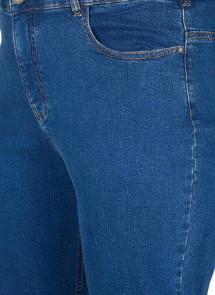 Zizzi Højtaljede Gemma jeans med straight fit, Dark blue, Packshot image number 2