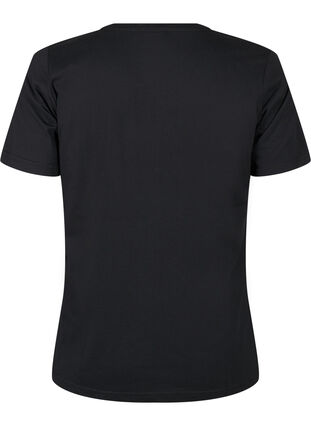 Zizzi FLASH - T-shirt med motiv, Black Flower Heart , Packshot image number 1