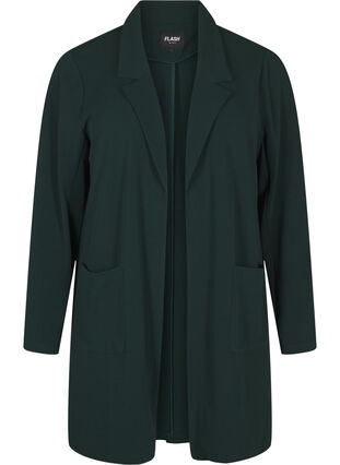 Zizzi FLASH - Lang blazer med lommer, Scarab, Packshot image number 0