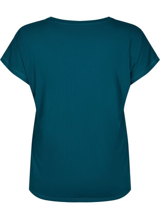 Zizzi Kortærmet trænings t-shirt, Deep Teal, Packshot image number 1