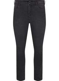 Amy jeans med høj talje og super slim fit, Dark Grey Denim