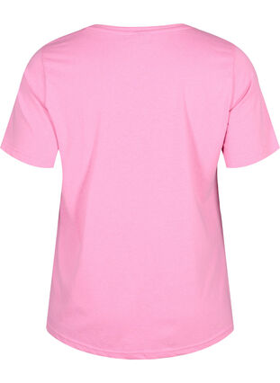 Zizzi FLASH - T-shirt med motiv, Begonia Pink Always, Packshot image number 1