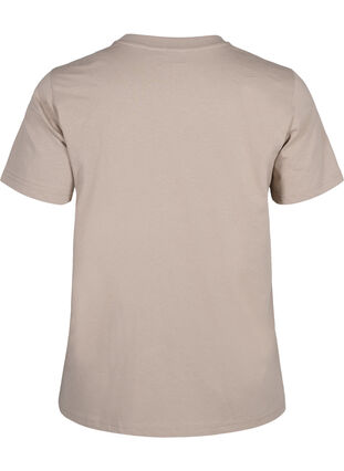 Zizzi Basis t-shirt i bomuld med rund hals , Silver Mink, Packshot image number 1