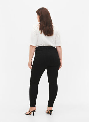 Zizzi Amy jeans med høj talje og super slim fit, Black, Model image number 1
