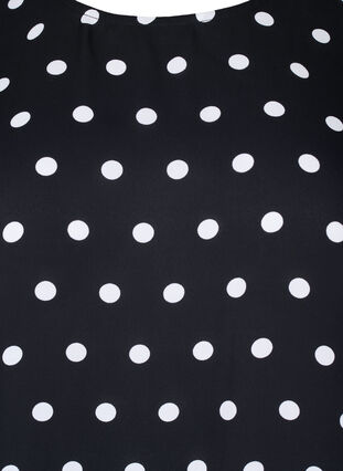 Zizzi Prikket bluse med korte ærmer, Black W. White Dot, Packshot image number 2