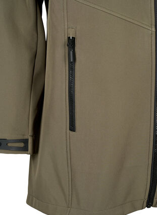 Zizzi Kort softshell jakke med lommer, Bungee Cord , Packshot image number 3