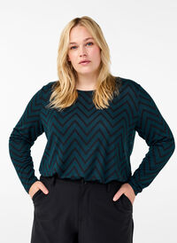 Mønstret bluse med lange ærmer, Scarab ZigZag, Model