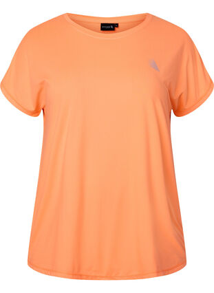 Zizzi Kortærmet trænings t-shirt, Neon Orange, Packshot image number 0