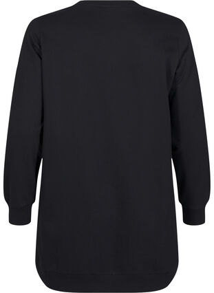 Zizzi Sweat tunika med metaldetaljer, Black, Packshot image number 1