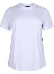 Basis t-shirt i bomuld med rund hals , Bright White, Packshot