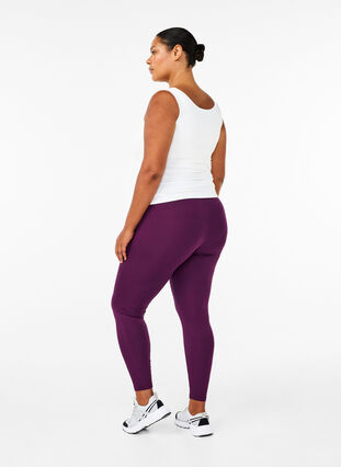 Zizzi Basis leggings i viskose, Potent Purple, Model image number 1