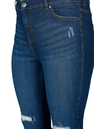 Zizzi Super slim Amy jeans med slid og høj talje, Dark blue, Packshot image number 2