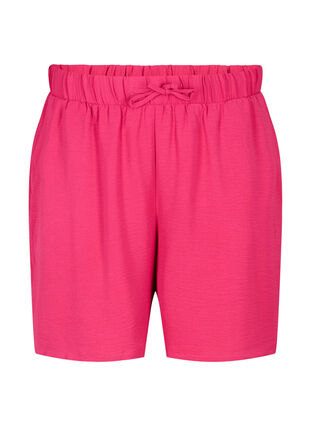 Zizzi Shorts med lommer og elastik i taljen, Pink Peacock, Packshot image number 0