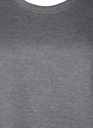 Zizzi Sweatshirt med kontrastsyninger, Medium Grey Mél, Packshot image number 2