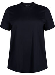 Basis t-shirt i bomuld med rund hals , Black