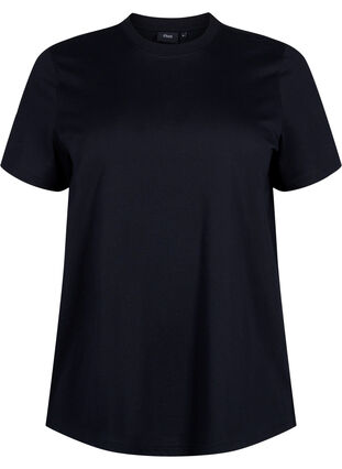 Zizzi Basis t-shirt i bomuld med rund hals , Black, Packshot image number 0