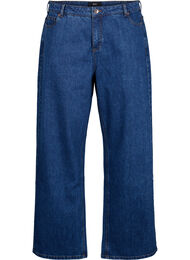 Wide leg jeans med høj talje, Blue Denim