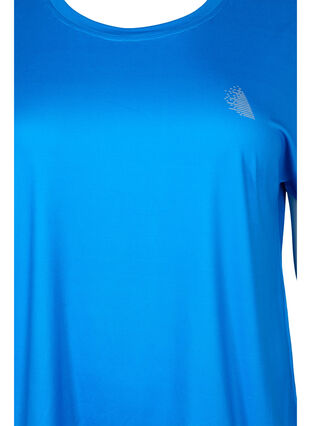 Zizzi Kortærmet trænings t-shirt, Brilliant Blue, Packshot image number 2