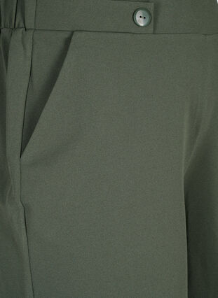 Zizzi Shorts med lommer og løs pasform, Thyme, Packshot image number 2