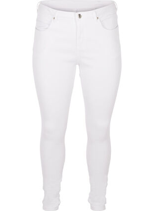 Zizzi Super slim Amy jeans med høj talje, White, Packshot image number 0