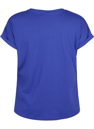 Zizzi Kortærmet t-shirt i bomuldsblanding, Royal Blue, Packshot image number 1