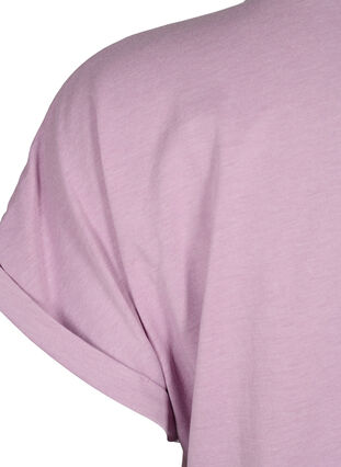 Zizzi Kortærmet t-shirt i bomuldsblanding, Lavender Mist, Packshot image number 3