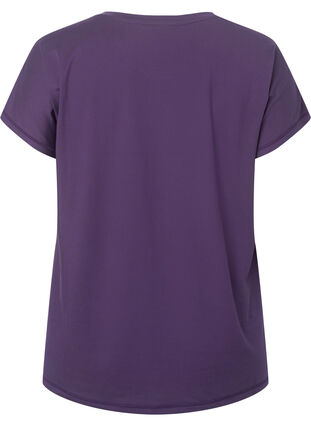 Zizzi Kortærmet trænings t-shirt, Purple Plumeria, Packshot image number 1