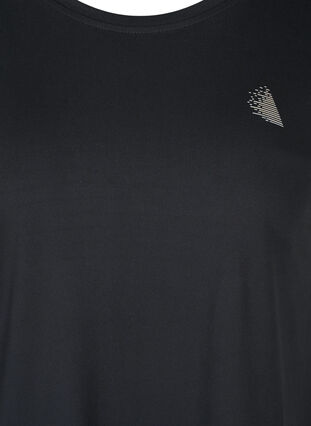 Zizzi Kortærmet trænings t-shirt, Black, Packshot image number 2