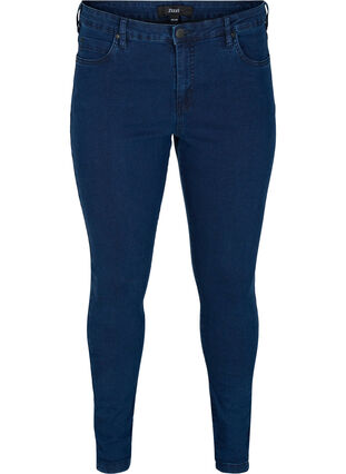Zizzi Højtaljede super slim Amy jeans, Dark blue, Packshot image number 0