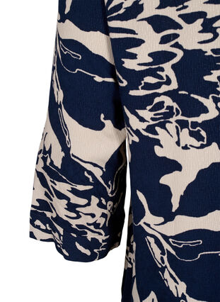 Zizzi Tunika med print og 3/4 ærmer, Navy Blazer AOP, Packshot image number 3