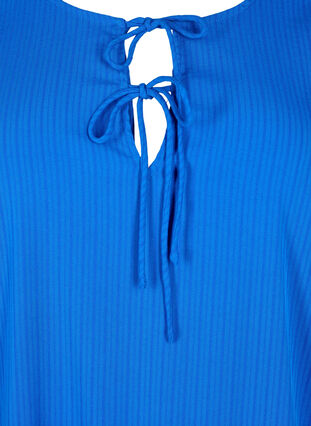 Zizzi Tunika i viskose med bindebånd, Princess Blue, Packshot image number 2