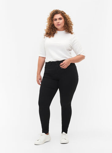 Zizzi Super slim Amy jeans med høj talje, Black, Model image number 0