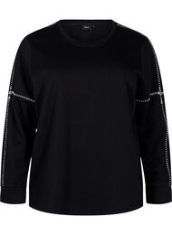 Sweatshirt med kontrastsyninger, Black