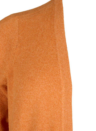 Zizzi Meleret strik cardigan med lommer, Marmelade White Mel., Packshot image number 2