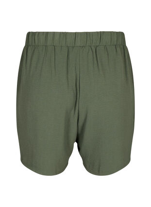 Zizzi Shorts med lommer og elastik i taljen, Thyme, Packshot image number 1
