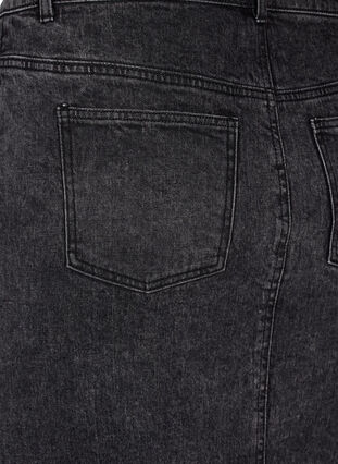 Zizzi Nederdel i denim med slids foran, Dark Grey Denim, Packshot image number 3