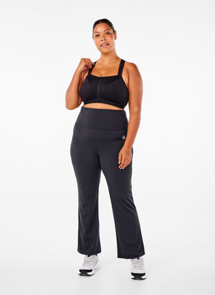 Zizzi Sportsbh med frontlukning og høj støtte, Black, Model image number 2