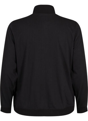 Zizzi Højhalset sweatshirt med lynlås, Black, Packshot image number 1