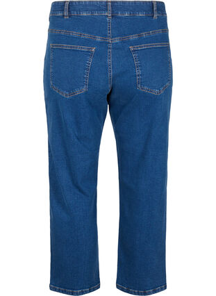 Zizzi Cropped Vera jeans med straight fit, Blue Denim, Packshot image number 1