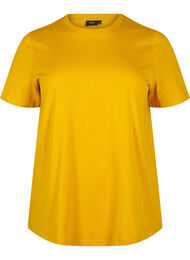 Basis t-shirt i bomuld med rund hals , Golden Yellow