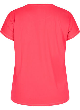 Zizzi Ensfarvet trænings t-shirt, Diva Pink, Packshot image number 1
