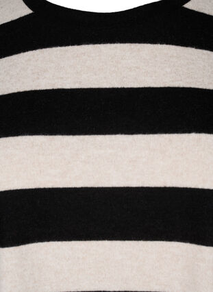 Zizzi Langærmet bluse med striber, Bl. Beige Mel.Stripe, Packshot image number 2