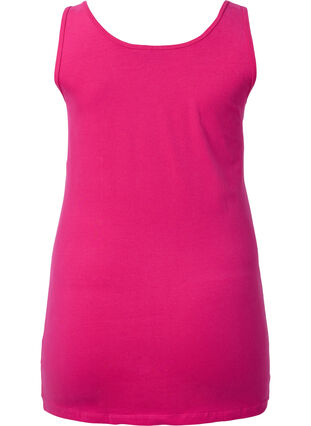 Zizzi Ensfarvet basis top i bomuld, Beetroot Purple, Packshot image number 1