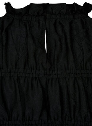 Zizzi Kjole med flæser og elastiske skæringer, Black, Packshot image number 3