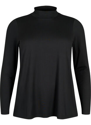 Zizzi FLASH - Langærmet bluse med turtleneck, Black, Packshot image number 0