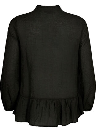 Zizzi Viskose bluse med peplum, Black, Packshot image number 1