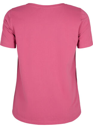 Zizzi Ensfarvet basis t-shirt i bomuld, Malaga, Packshot image number 1