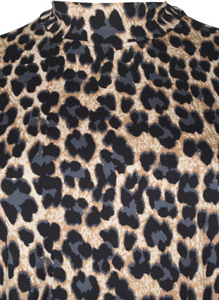 Zizzi FLASH - Langærmet bluse med turtleneck, Leopard Print , Packshot image number 2