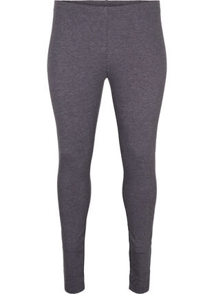 Zizzi Gråmelerede leggings, Dark Grey Melange, Packshot image number 0